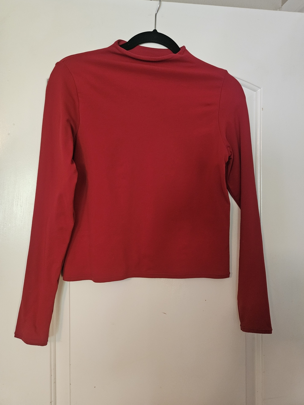 Fabletics Red Long-Sleeve Mock Neck Top